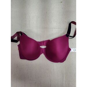 Victoria's Secret T-Shirt Lightly Lined Demi Bra Plum Purple Logo Straps 32D